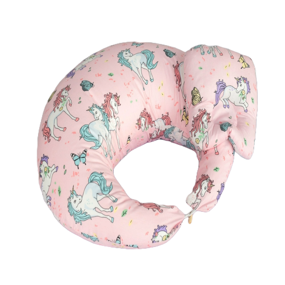 Breastfeeding Baby Nursing Pillow with Detachable Headrest for Blue or Pink