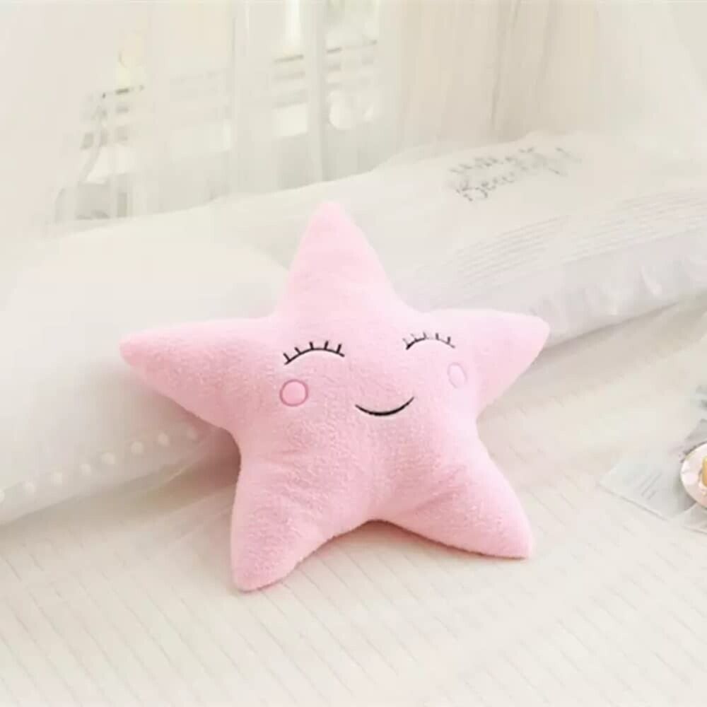 Kids Bedroom Decorative Cushion Pillow Star White Plush for Children Bedroom