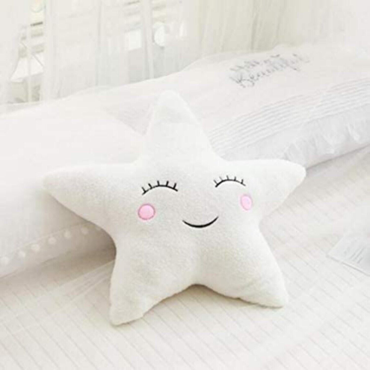 Kids Bedroom Decorative Cushion Pillow Star White Plush for Children Bedroom